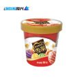 500ml 17oz custom printed ice cream cornmeal disposable paper cup with plastic IML lid